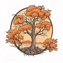 round minimal tree   tattoo design idea