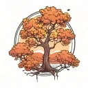round minimal tree   tattoo design idea