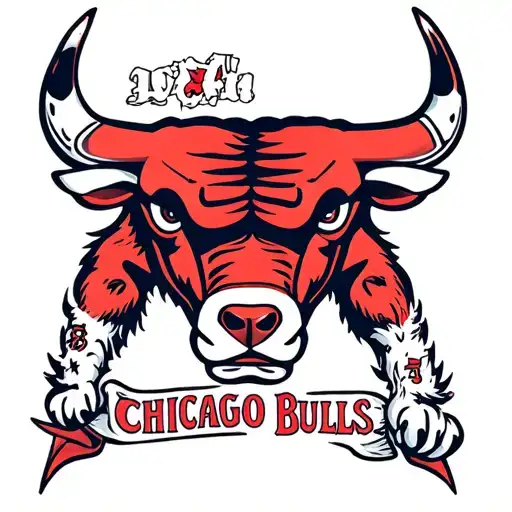 Chicago Bulls cub surrounded tattoo design idea