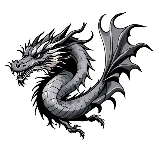 American traditional style tattoo dragon tattoo design idea