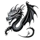American traditional style tattoo dragon tattoo design idea