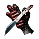freddy kruger glove holding michael myers knife crossed tattoo design idea