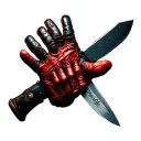 freddy kruger glove holding michael myers knife crossed tattoo design idea