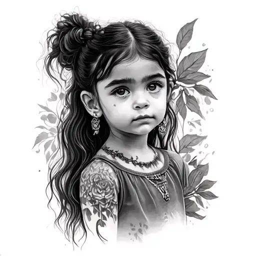 child Jenna Ortega Wednesday adams tattoo design idea