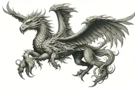 phoenix, dragon, pegasus tattoo design idea