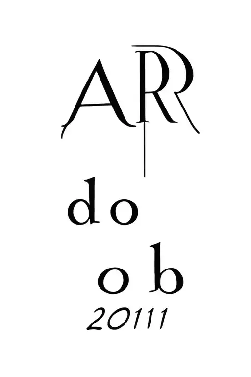 generate a tattoo of initials AR and dob 20/11 it must have some romentic and horny effect tattoo design idea