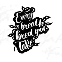 thin cursive "every breath you take"" tattoo design idea