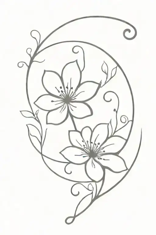 semicolon and flower blooming tattoo design idea