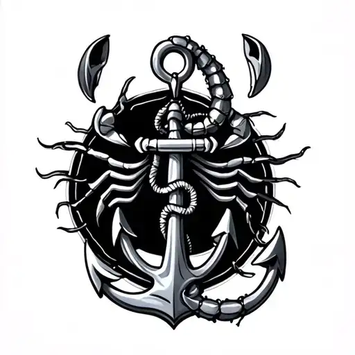 anchor and scorpion tattoo design idea