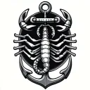 anchor and scorpion tattoo design idea