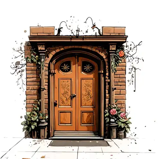 Basic door looking tattoo design idea