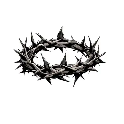 crown of thorns with a shadow of a kings crown underneath  tattoo design idea