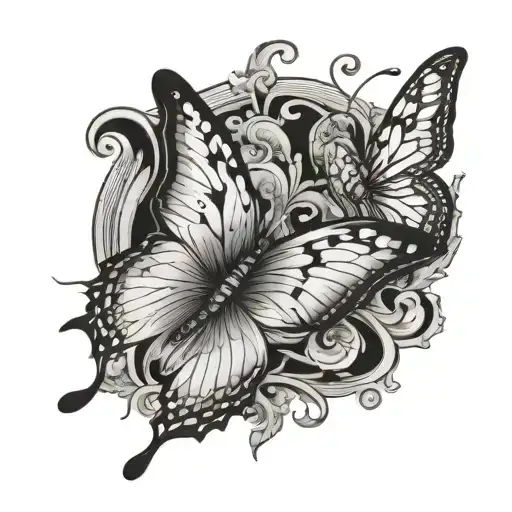 butterfly ornemental tattoo tattoo design idea