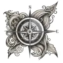 basic compass rose tattoo design idea
