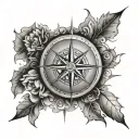 basic compass rose tattoo design idea