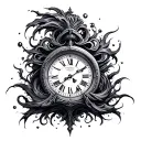 The flow of time waits for no one clock tattoo design idea