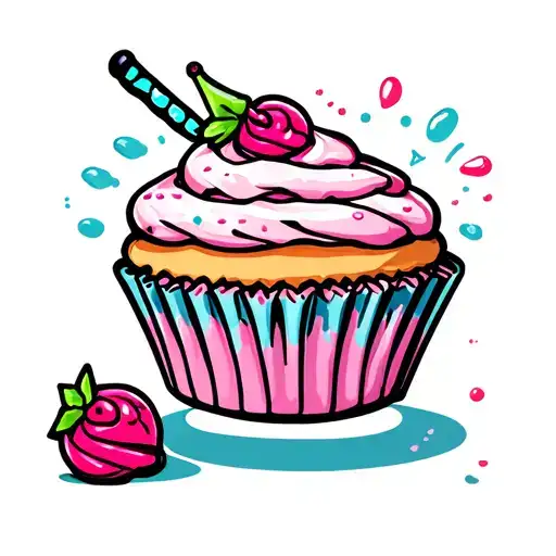 Cupcake tattoo design idea