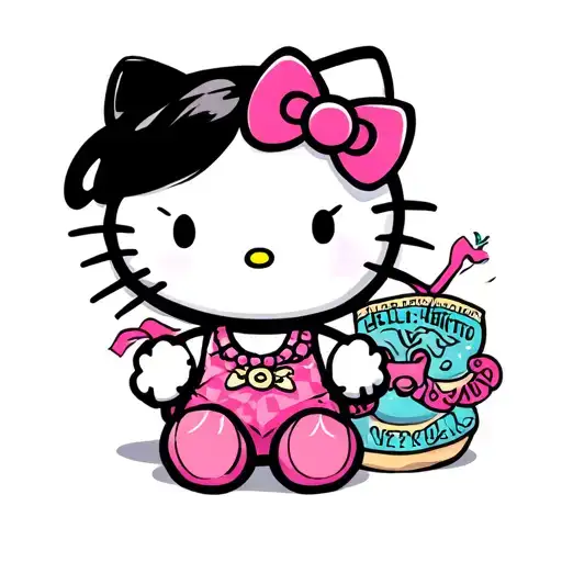 black girl hello kitty tattoo design idea