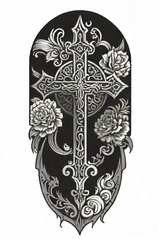 Mandala with a Cross in the middle tattoo design idea