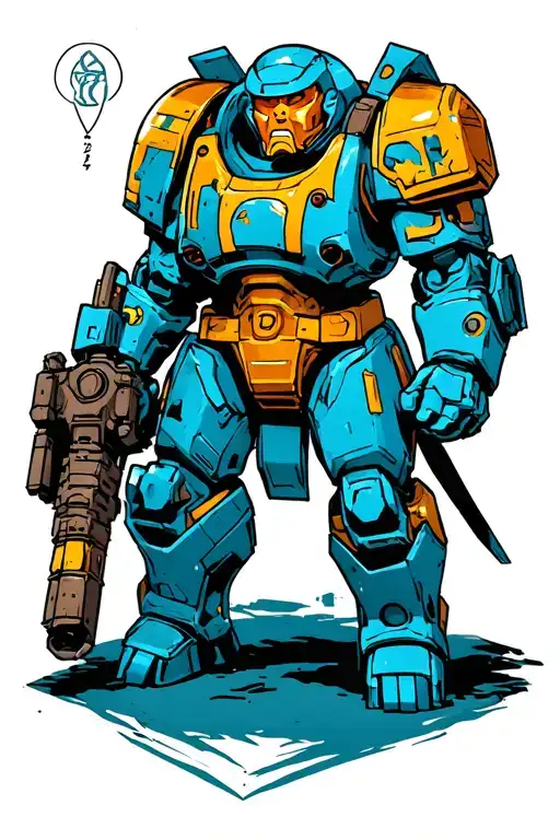 Marvel's juggernaut as a Warhammer 40k space marine tattoo design idea