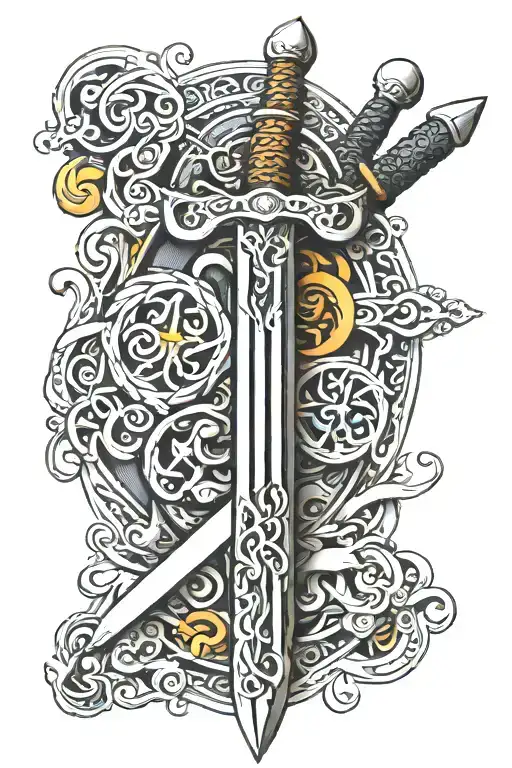 viking sword tattoo design idea