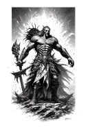 ragnarok battle scene tattoo design idea