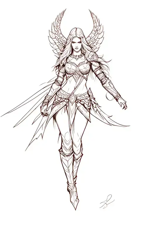Valkyrie warrior tattoo design idea
