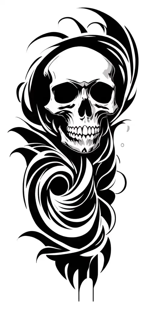 skull and OCD tattoo design idea