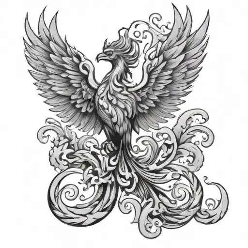 pheonix rising Phoenix from fire, feminine tattoo tattoo design idea