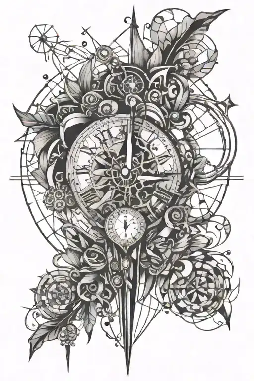 time heals the heart tattoo design idea