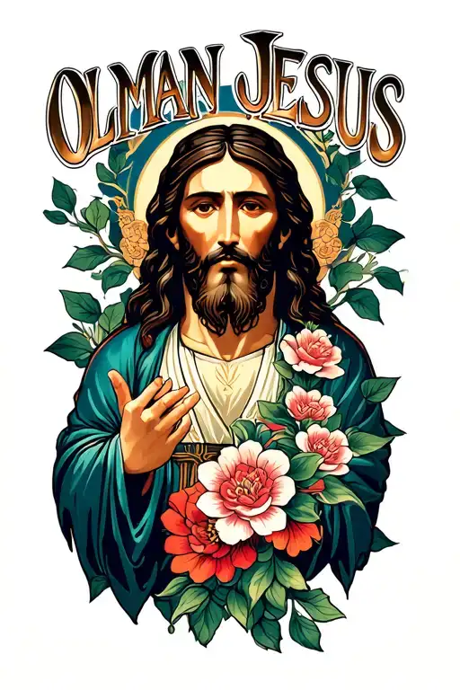 "Olman Jesus " memorial tattoo tattoo design idea
