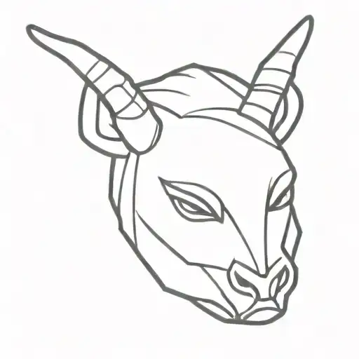 devil horns nut tattoo design idea
