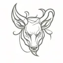 devil horns nut tattoo design idea