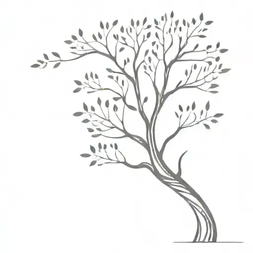 tree silhouette with dna double helix trunk tattoo design idea