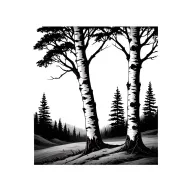 simplistic nature birch trees tattoo design idea