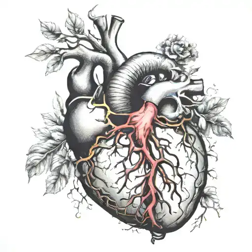 heart anatomy biology tattoo design idea