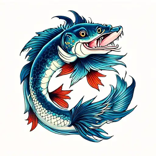 catfish tattoo tattoo design idea