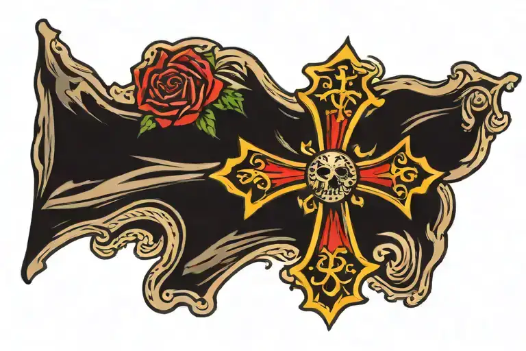 outlaw cross as the center tattoo design idea