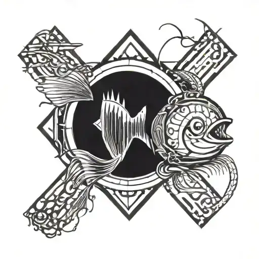 fishing for bass tattoo design idea