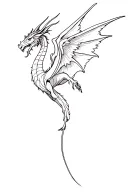 winged dragon flying tattoo design idea
