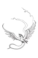 winged dragon flying tattoo design idea
