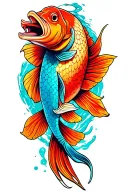 fish swimming tattoo design idea