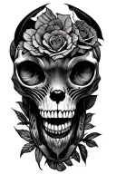 devon rex skull tattoo design idea