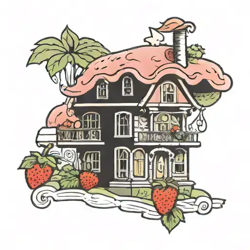 strawberry house from strawberry shortcake  tattoo design idea