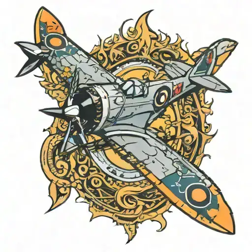 spitfire plane tattoo design idea