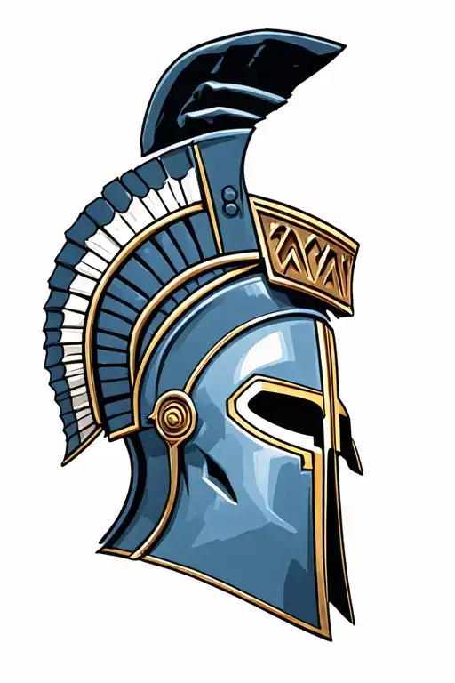Spartan helmet tattoo design idea
