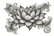 lotus moon lightning bolt tattoo design idea
