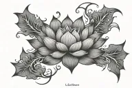 lotus moon lightning bolt tattoo design idea