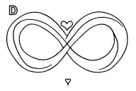 infinity symbol with a heart and the letter d luffy tattoo design idea
