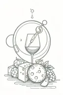 cheese wine mirrorball tattoo design idea